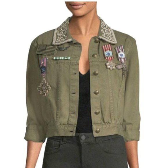 Alice + Olivia Jackets & Blazers - NWT Alice and Olivia Chloe Embellished Military Jacket (Size XS)